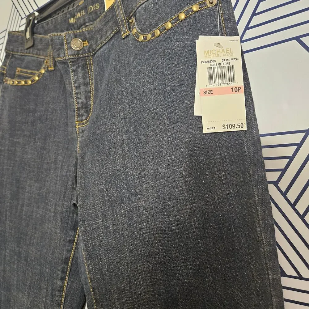 NWT Michael Kors Low Rise Bootcut Stretch Jeans size 10P